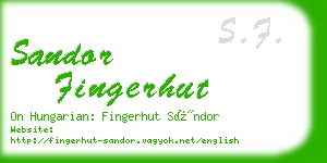 sandor fingerhut business card